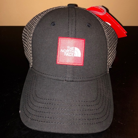 The North Face Other - 🧢 North Face Box Logo Trucker Hat, Black/Red